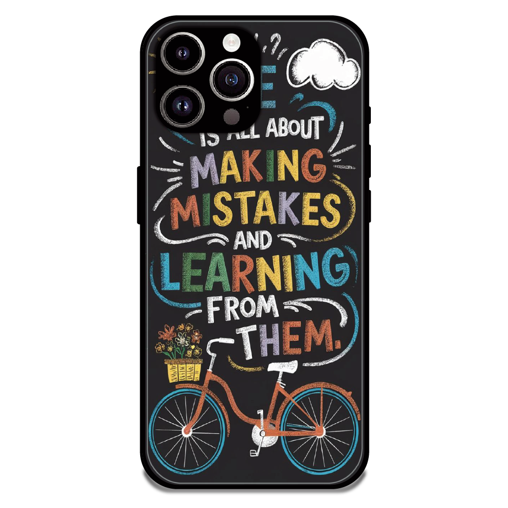 Motivational Quote Bicycle Art - Glossy Metal Silicone Case For Apple iPhone 14 Pro Max