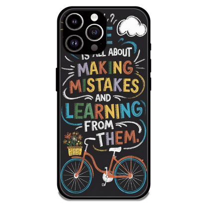Motivational Quote Bicycle Art - Glossy Metal Silicone Case For Apple iPhone 14 Pro Max