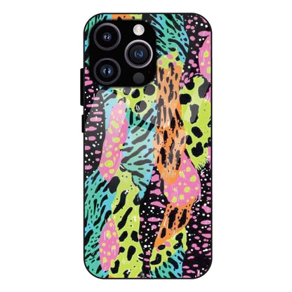 Colorful Artistic Paint Splash - Glass Case For Apple iPhone 14 Pro