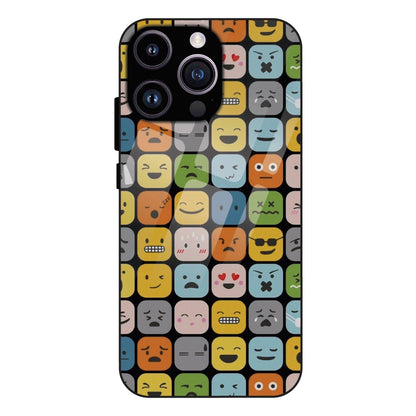 Colorful Expression Pattern - Glass Case For Apple iPhone 14 Pro