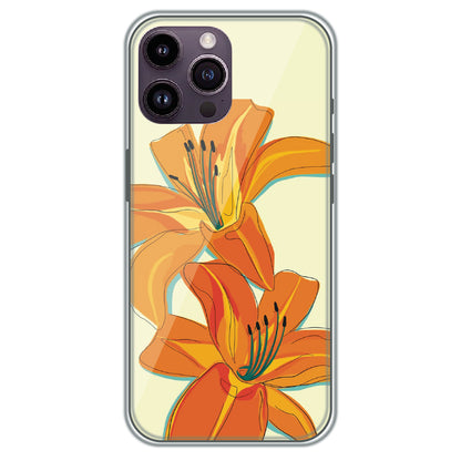 Amber Lily Bloom - Printed Silicone Case for Apple iPhone 14 Pro