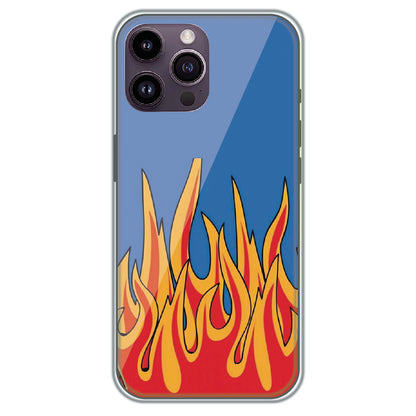 Blue Sky Flames - Printed Silicone Case for Apple iPhone 14 Pro