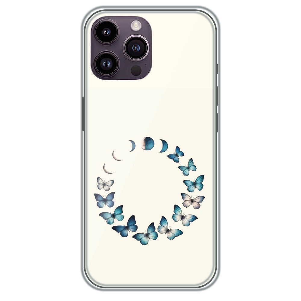 Butterfly Moon Cycle - Printed Silicone Case for Apple iPhone 14 Pro