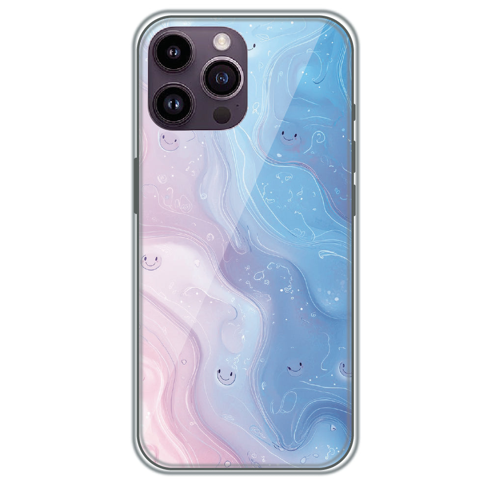 Dreamy Marble Smiles - Printed Silicone Case for Apple iPhone 14 Pro
