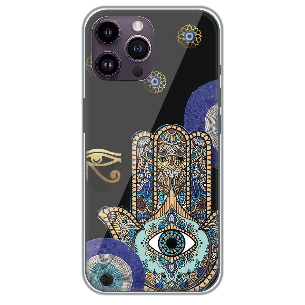 Hamsa Protection - Printed Silicone Case for Apple iPhone 14 Pro