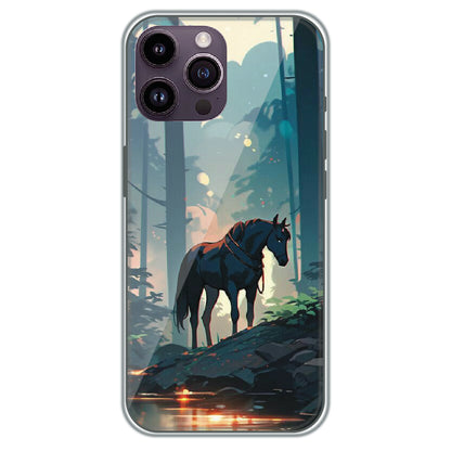 Horse in the Forest - Printed Silicone Case for Apple iPhone 14 Pro