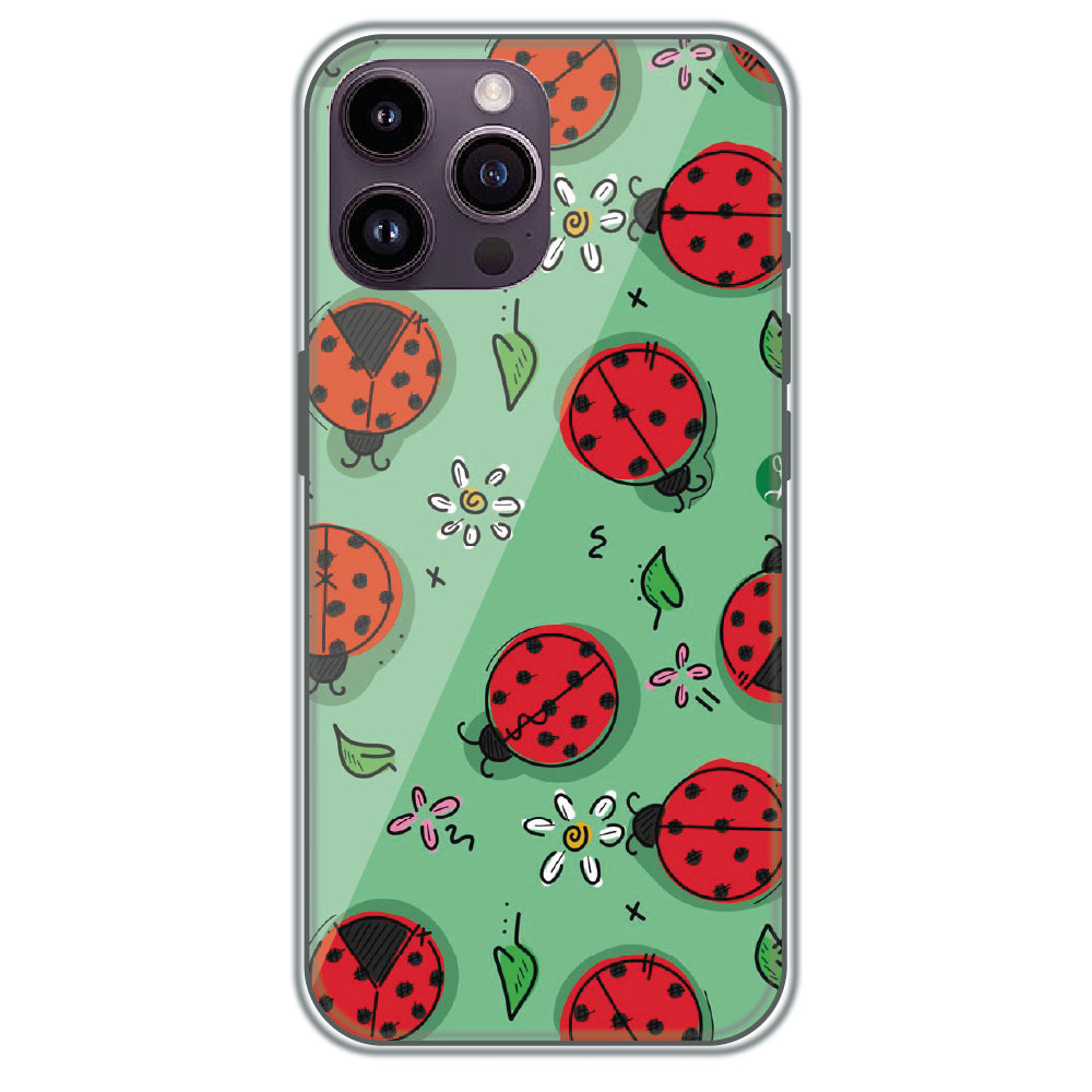 Ladybug Garden - Printed Silicone Case for Apple iPhone 14 Pro