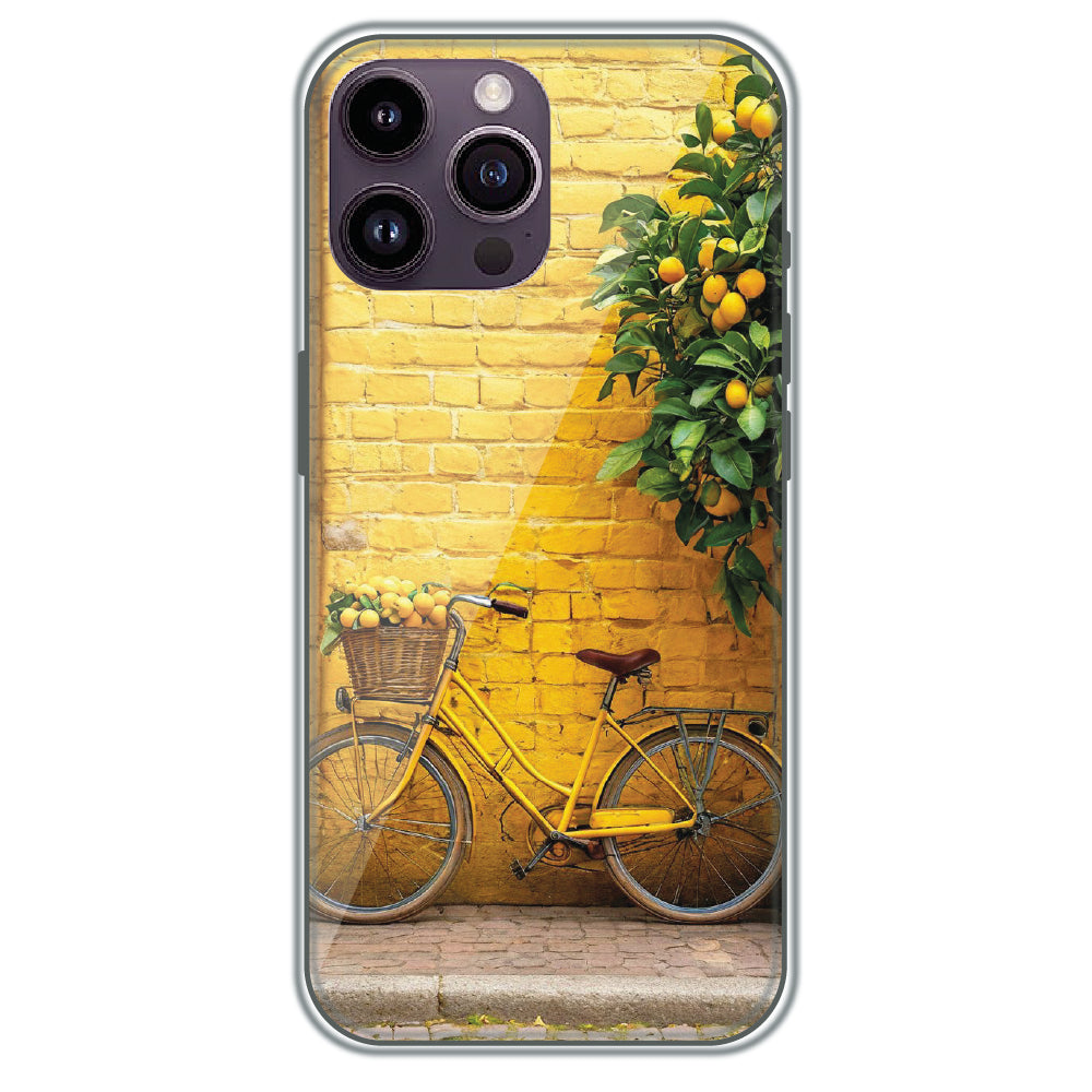 Lemon Grove Bicycle - Printed Silicone Case for Apple iPhone 14 Pro