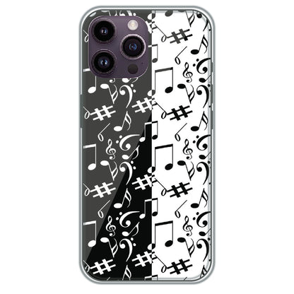 Music Notes - Printed Silicone Case for Apple iPhone 14 Pro