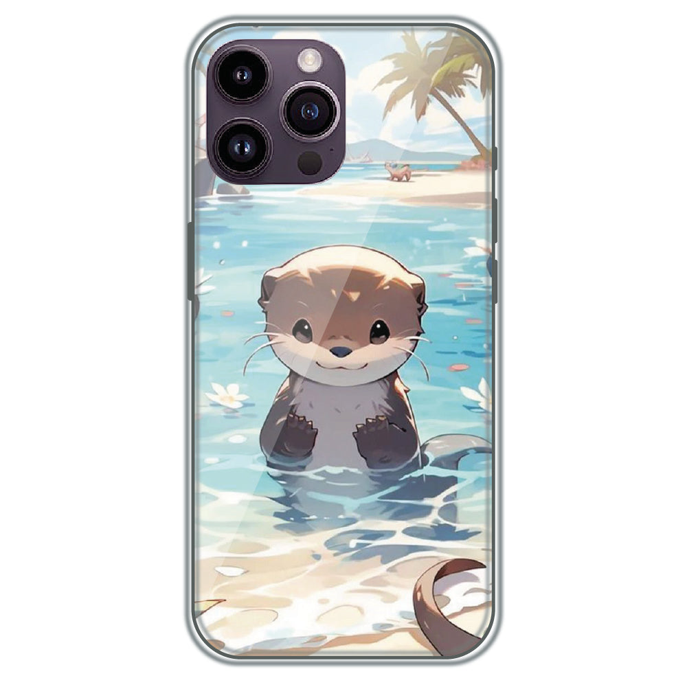 Ocean Otter Buddy - Printed Silicone Case for Apple iPhone 14 Pro