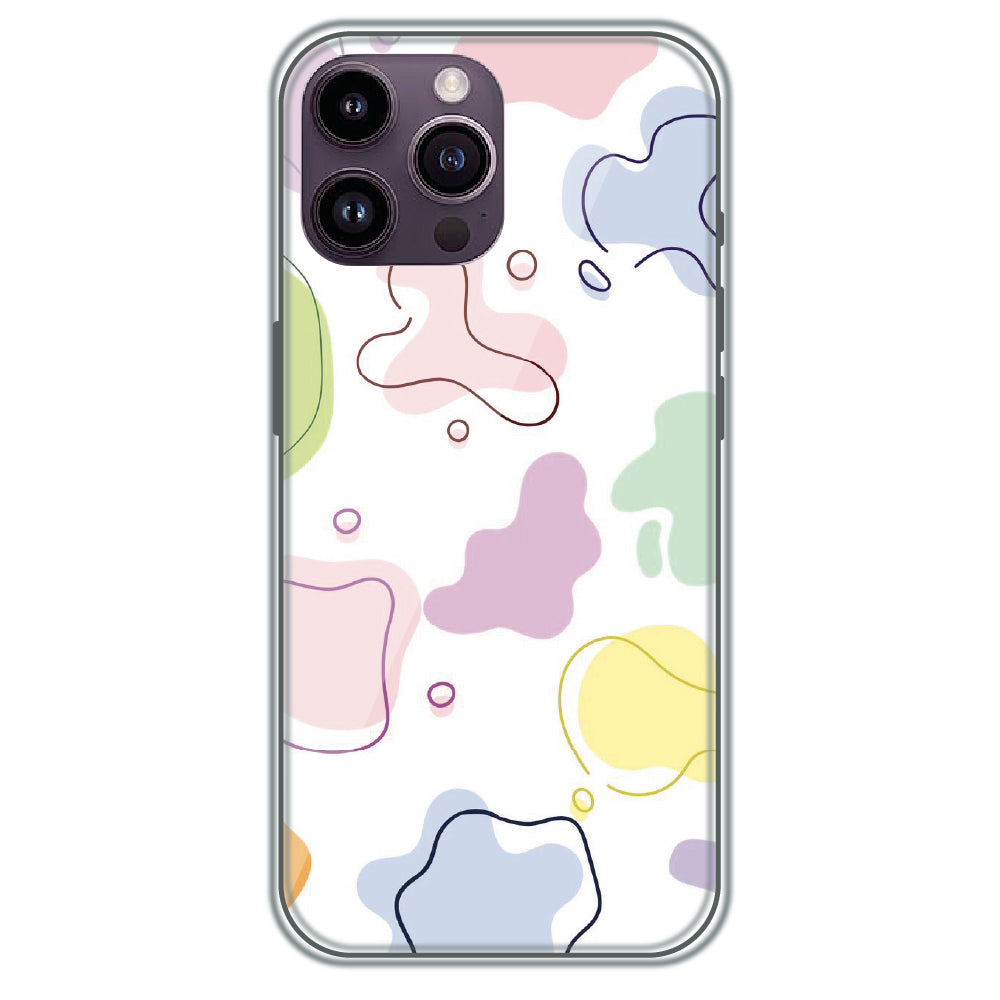 Pastel Splash Patches - Printed Silicone Case for Apple iPhone 14 Pro