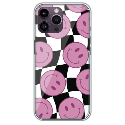 Smiley Checkerboard - Printed Silicone Case for Apple iPhone 14 Pro