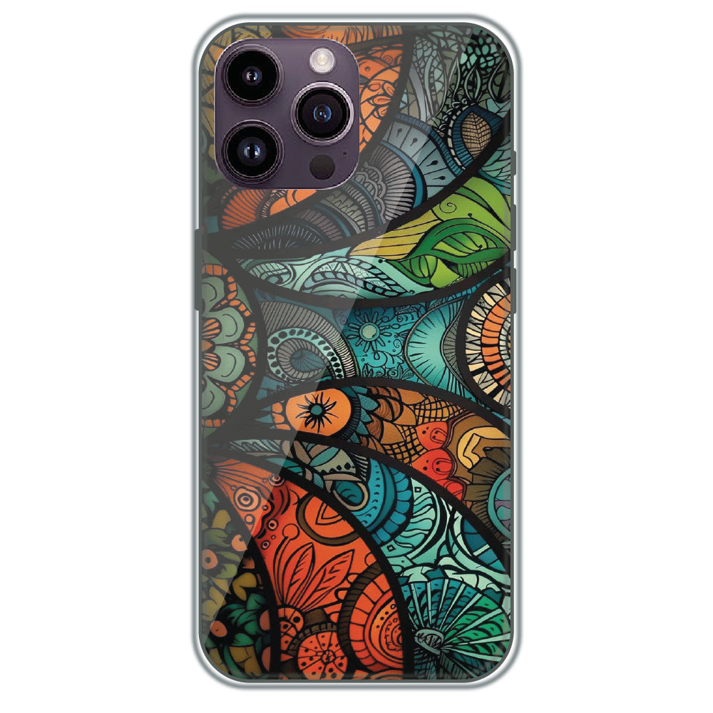 Stained Glass Paisley - Printed Silicone Case for Apple iPhone 14 Pro