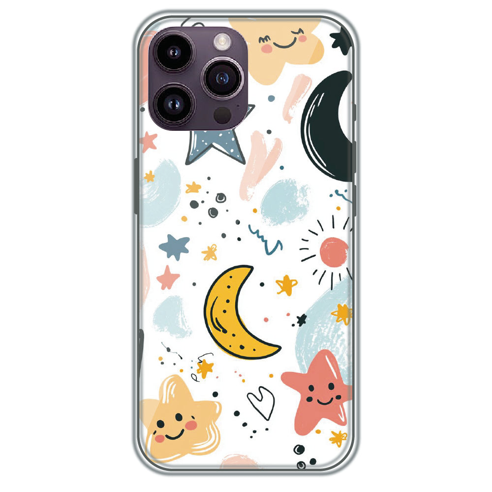 Starry Night Friends - Printed Silicone Case for Apple iPhone 14 Pro