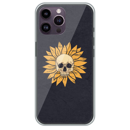 Sunflower Skull - Printed Silicone Case for Apple iPhone 14 Pro