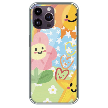 Sunshine Doodle Garden - Printed Silicone Case for Apple iPhone 14 Pro