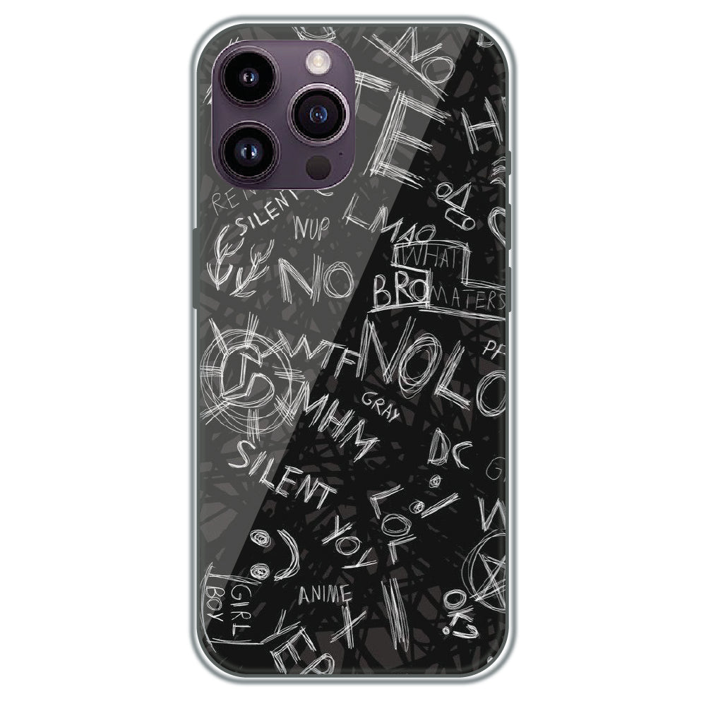 Urban Scribble Notes - Printed Silicone Case for Apple iPhone 14 Pro