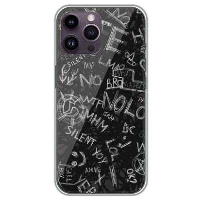 Urban Scribble Notes - Printed Silicone Case for Apple iPhone 14 Pro