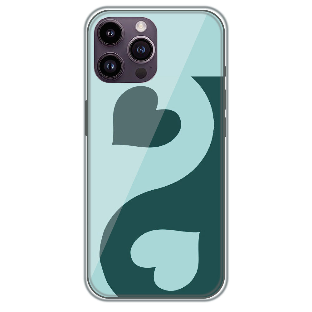 Yin Yang Hearts - Printed Silicone Case for Apple iPhone 14 Pro