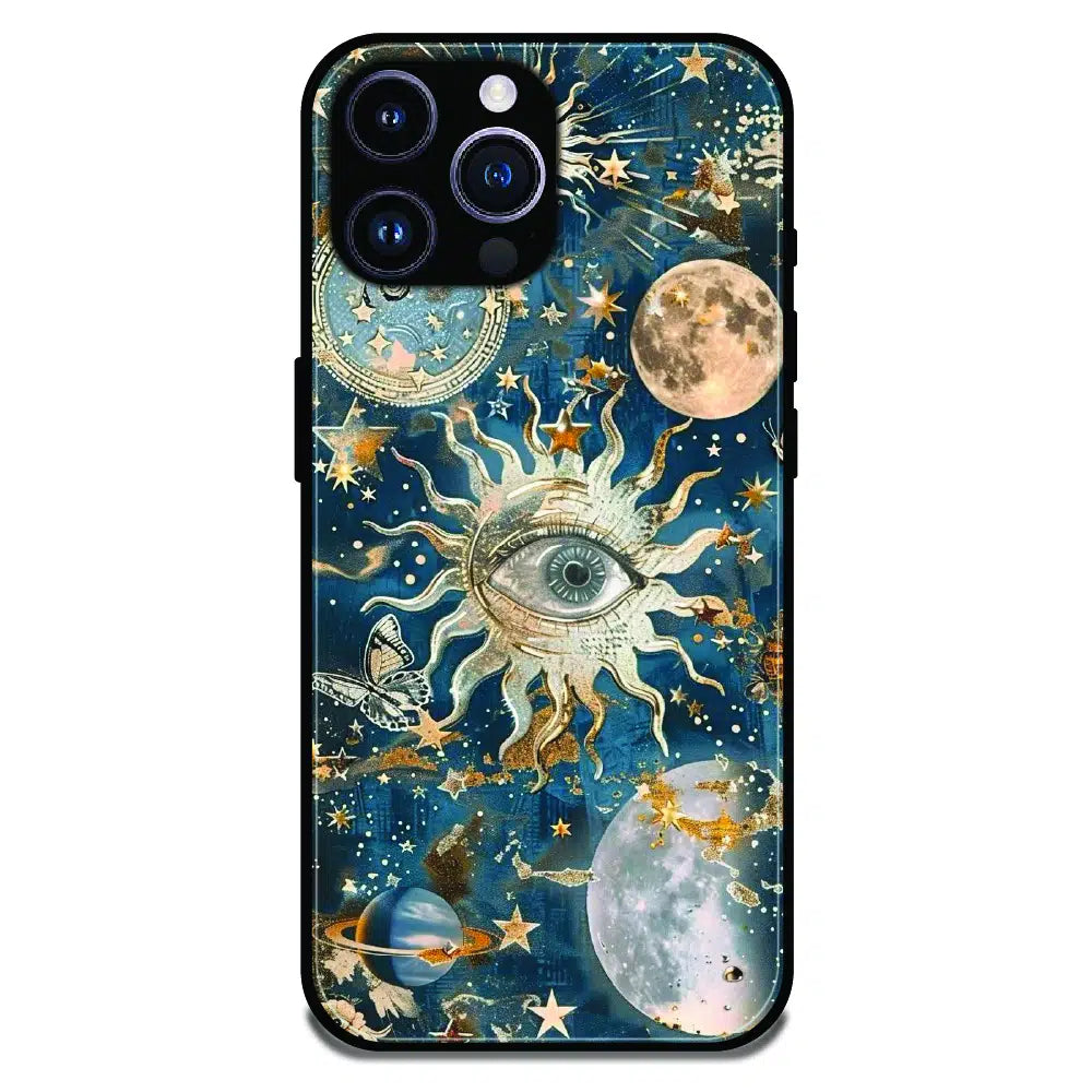 Mystic Cosmic Eye Galaxy - Glossy Metal Silicone Case For Apple iPhone 14 Pro