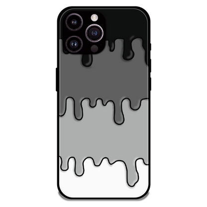 Smoky Drip Abstract - Glossy Metal Silicone Case For Apple iPhone 14 Pro
