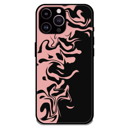 Blush Noir Marble - Glossy Metal Silicone Case For Apple iPhone 14 Pro