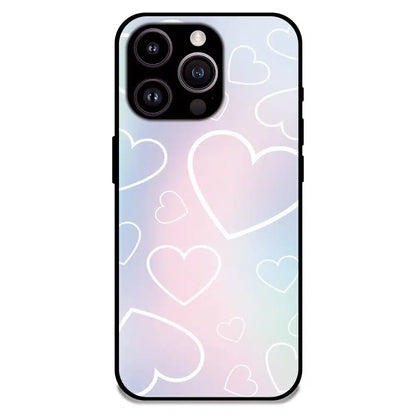Pastel Heart Dream - Glossy Metal Silicone Case For Apple iPhone 14 Pro