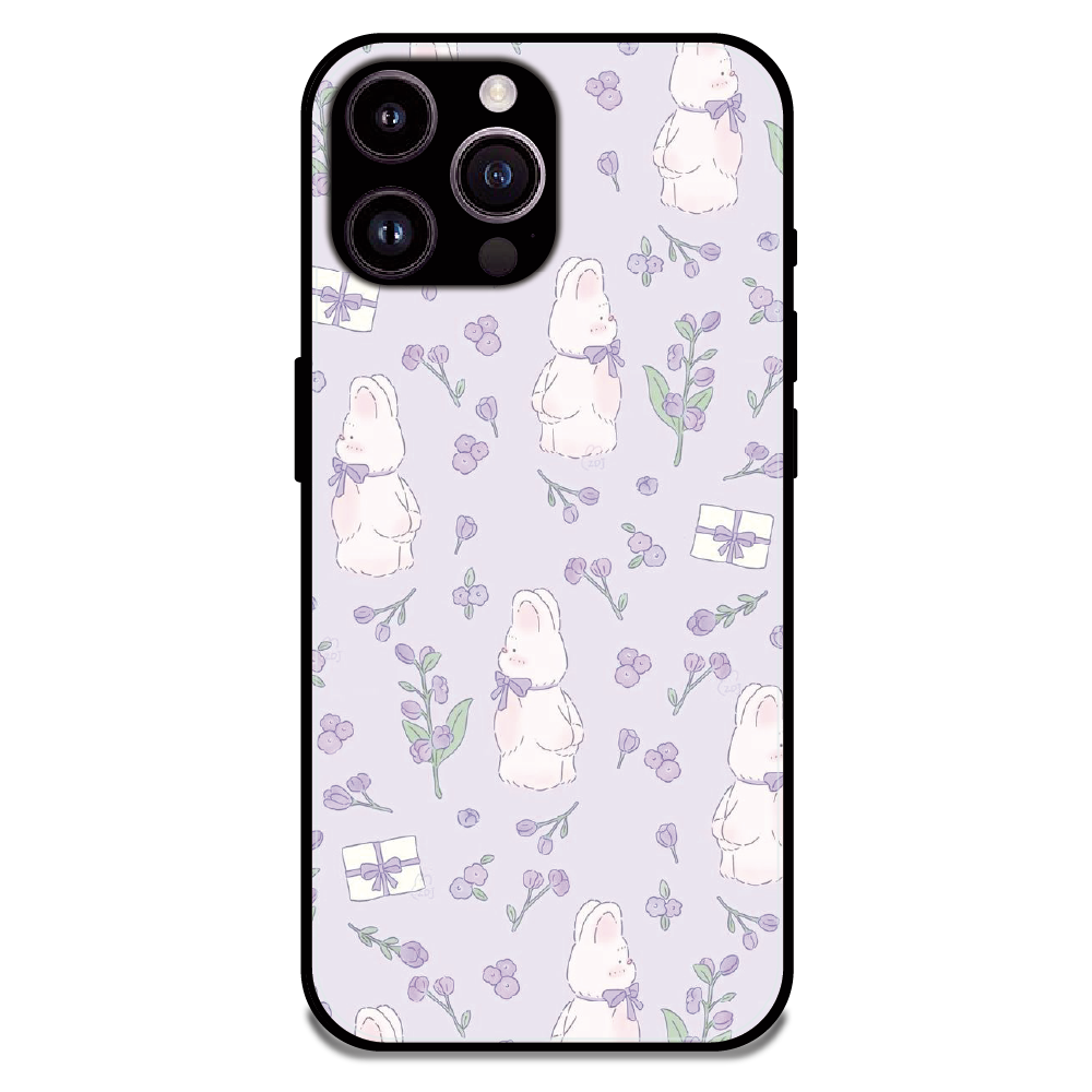 Lavender Bunny Gifts - Glossy Metal Silicone Case For Apple iPhone 14 Pro