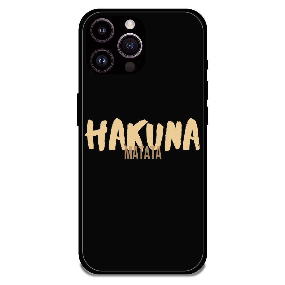 Hakuna Matata Quote - Glossy Metal Silicone Case For Apple iPhone 14 Pro