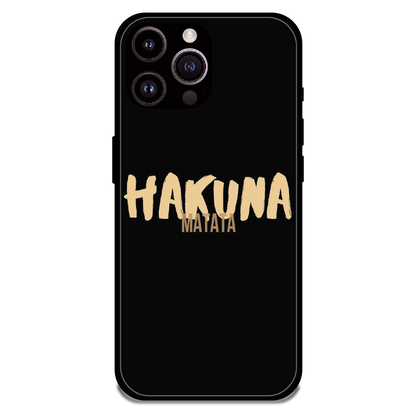 Hakuna Matata Quote - Glossy Metal Silicone Case For Apple iPhone 14 Pro