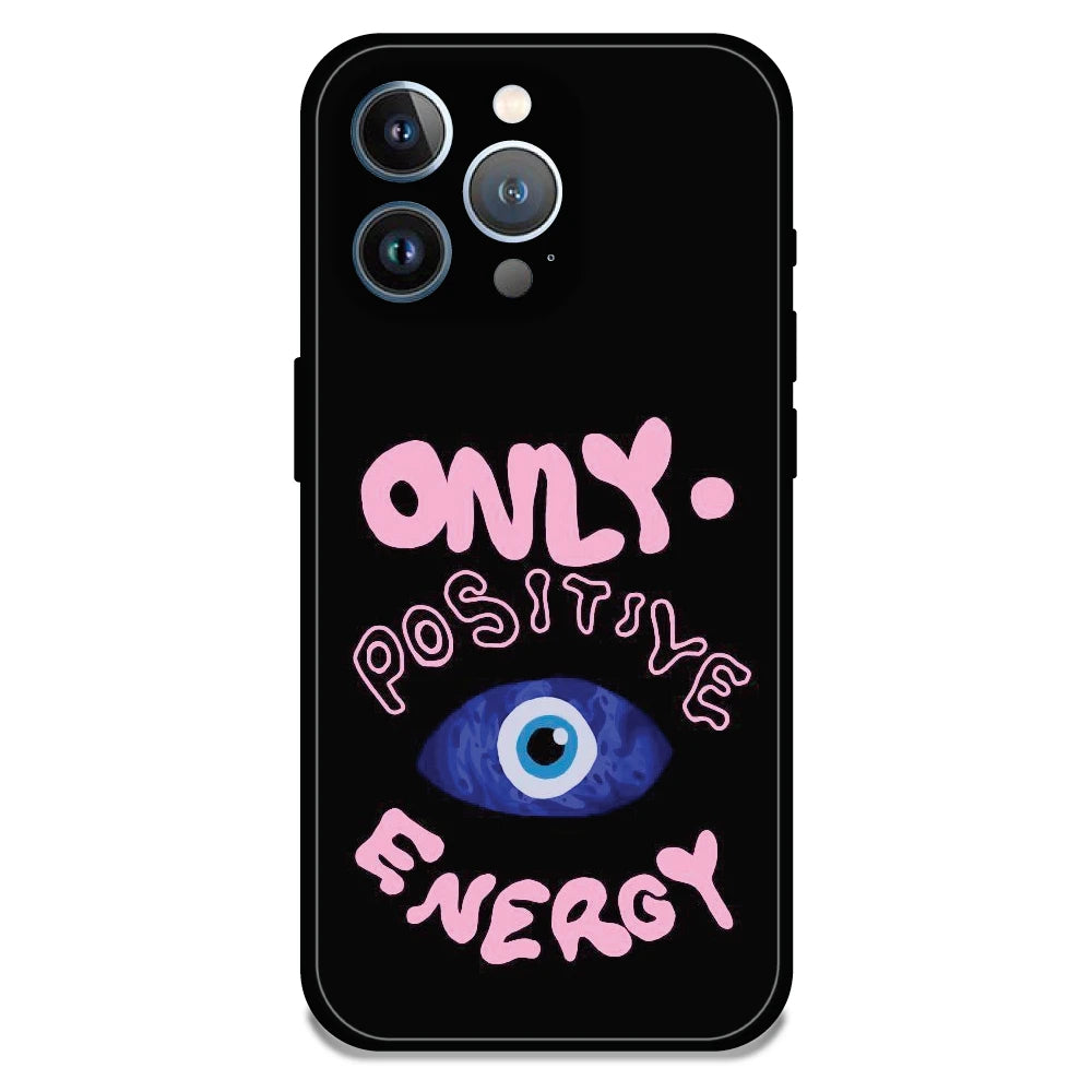 Only Positive Energy Evil Eye - Glossy Metal Silicone Case For Apple iPhone 14 Pro