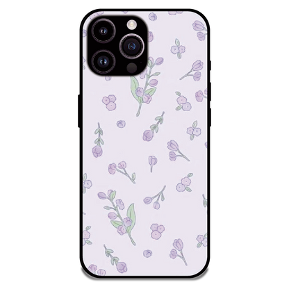 Lavender Floral Ditsy - Glossy Metal Silicone Case For Apple iPhone 14 Pro