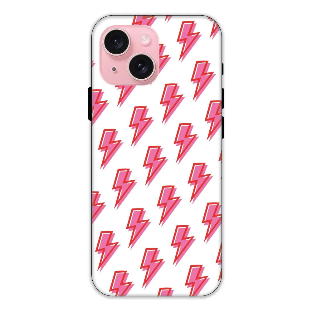 Pink Lightning Bolts Hard Case Apple iPhone 14 Models