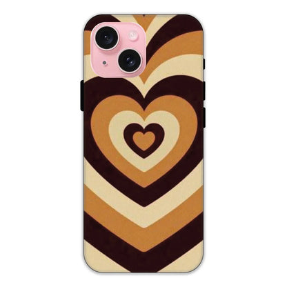 Brown Hearts Hard Case Apple IPhone 14 Models