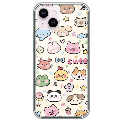 Cute Animal Friends - Printed Silicone Case for Apple iPhone 14