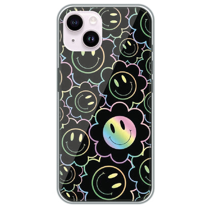 Holographic Smiley Bloom - Printed Silicone Case for Apple iPhone 14