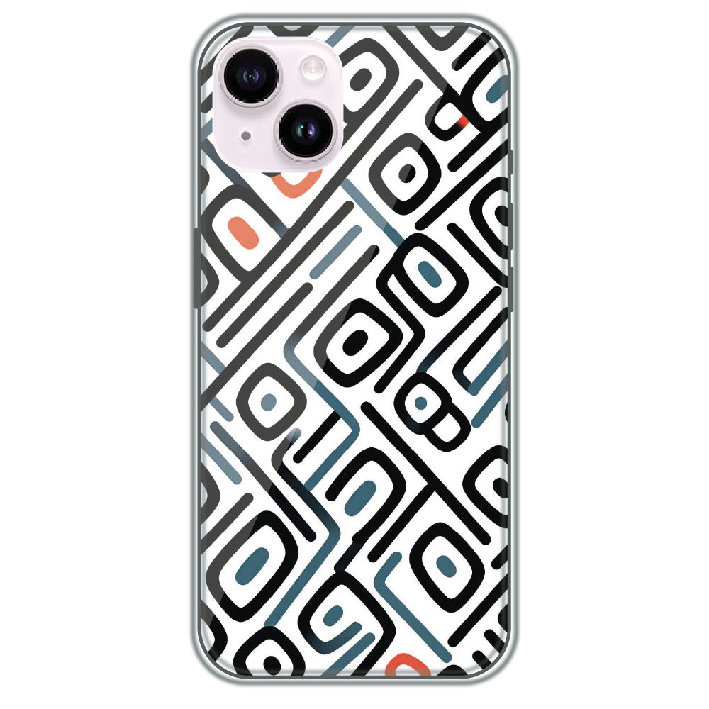 Monochrome Maze - Printed Silicone Case for Apple iPhone 14