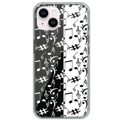 Music Notes - Printed Silicone Case for Apple iPhone 14