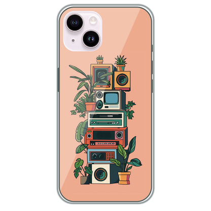 Retro Tech Garden - Printed Silicone Case for Apple iPhone 14