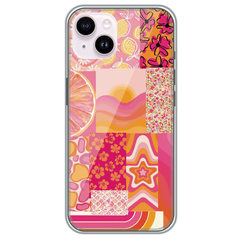 Tropical Pink Collage - Printed Silicone Case for Apple iPhone 14