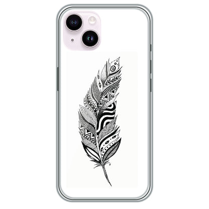 Zentangle Feather - Printed Silicone Case for Apple iPhone 14