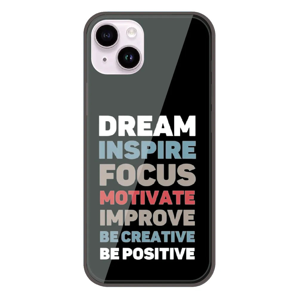 Dream Inspire Focus Typography - Printed Silicone Case For Apple iPhone 14