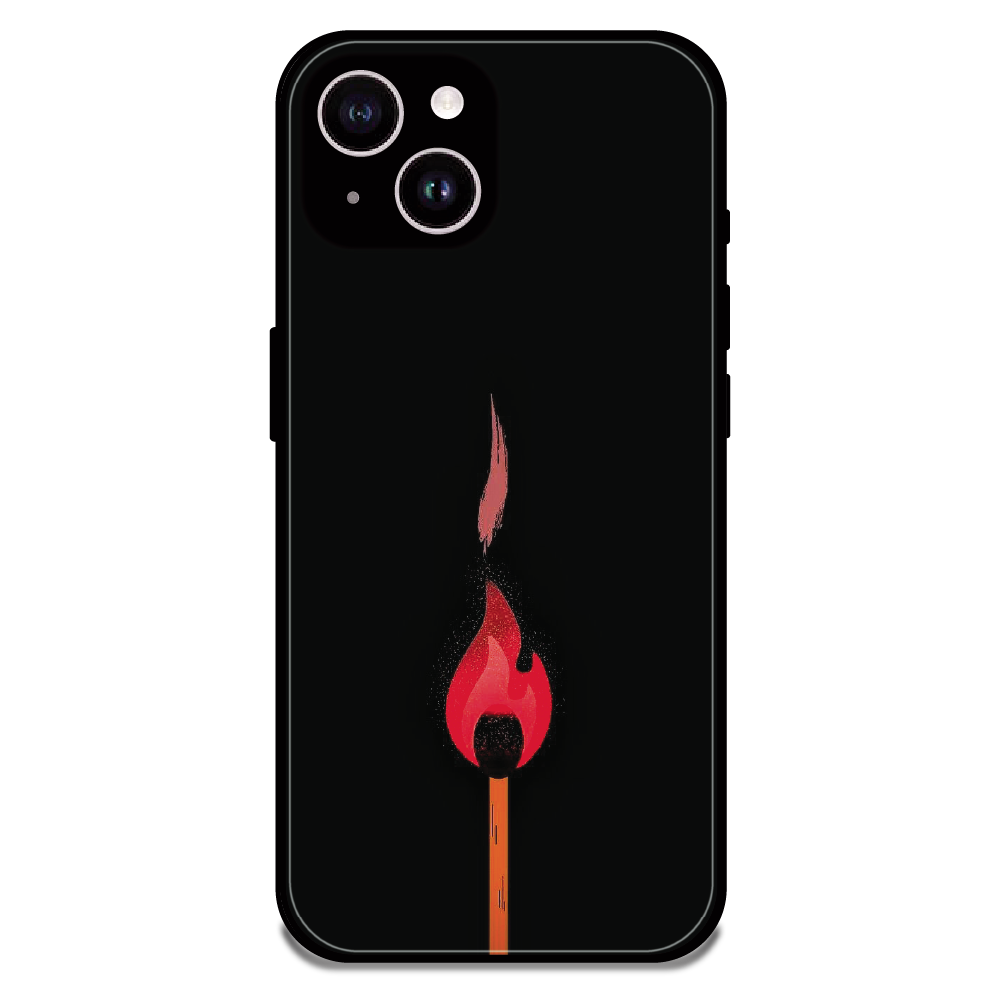 Burning Match - Glossy Metal Silicone Case For Apple iPhone 14