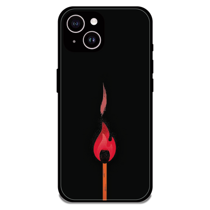 Burning Match - Glossy Metal Silicone Case For Apple iPhone 14