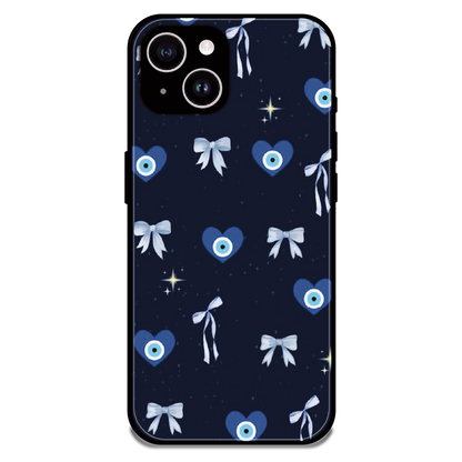 Evil Eye Bow Midnight - Glossy Metal Silicone Case For Apple iPhone 14