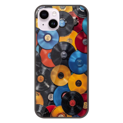 Retro Vinyl Record Pattern - Printed Silicone Case For Apple iPhone 14