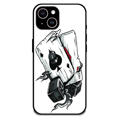 Aces & Dice - Glossy Metal Silicone Case For Apple iPhone 14