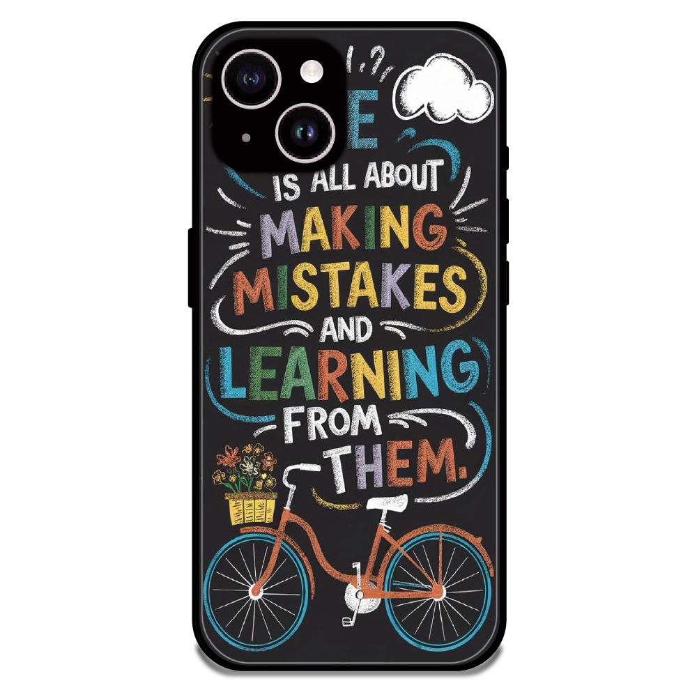 Motivational Quote Bicycle Art - Glossy Metal Silicone Case For Apple iPhone 14