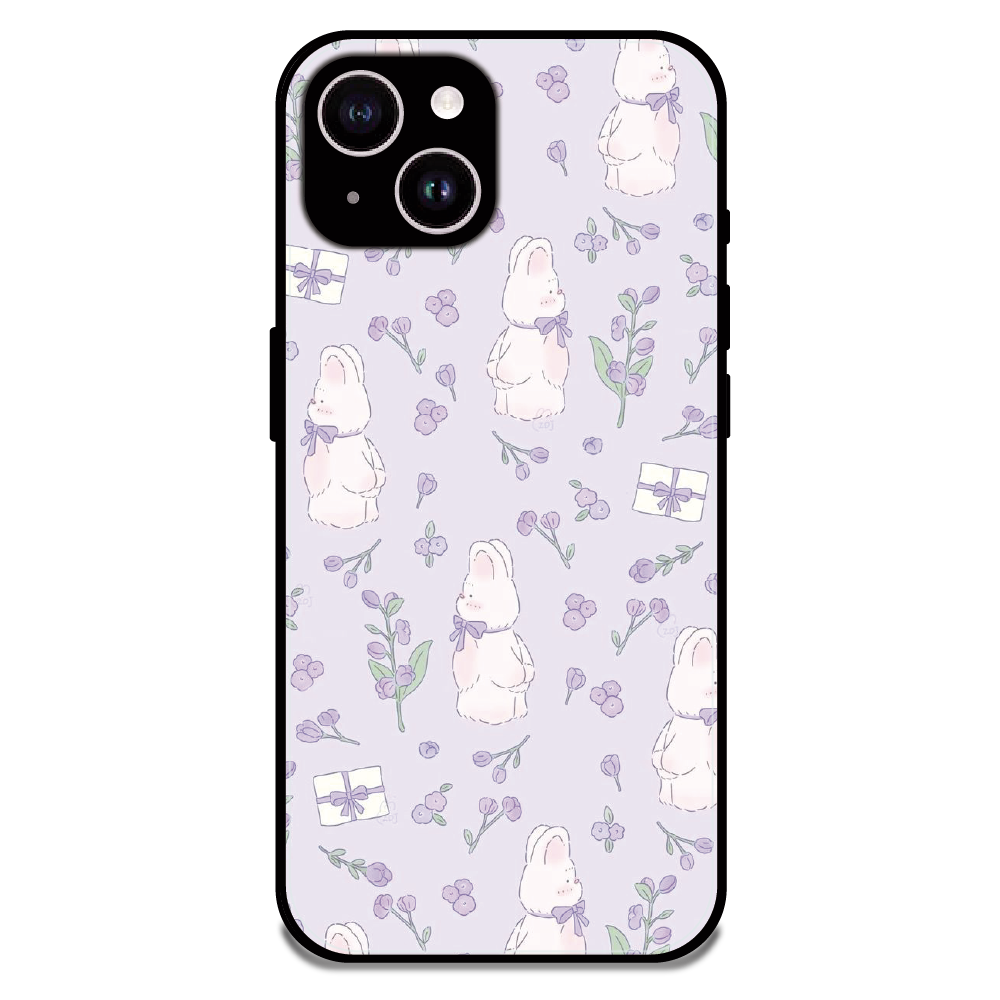 Lavender Bunny Gifts - Glossy Metal Silicone Case For Apple iPhone 14