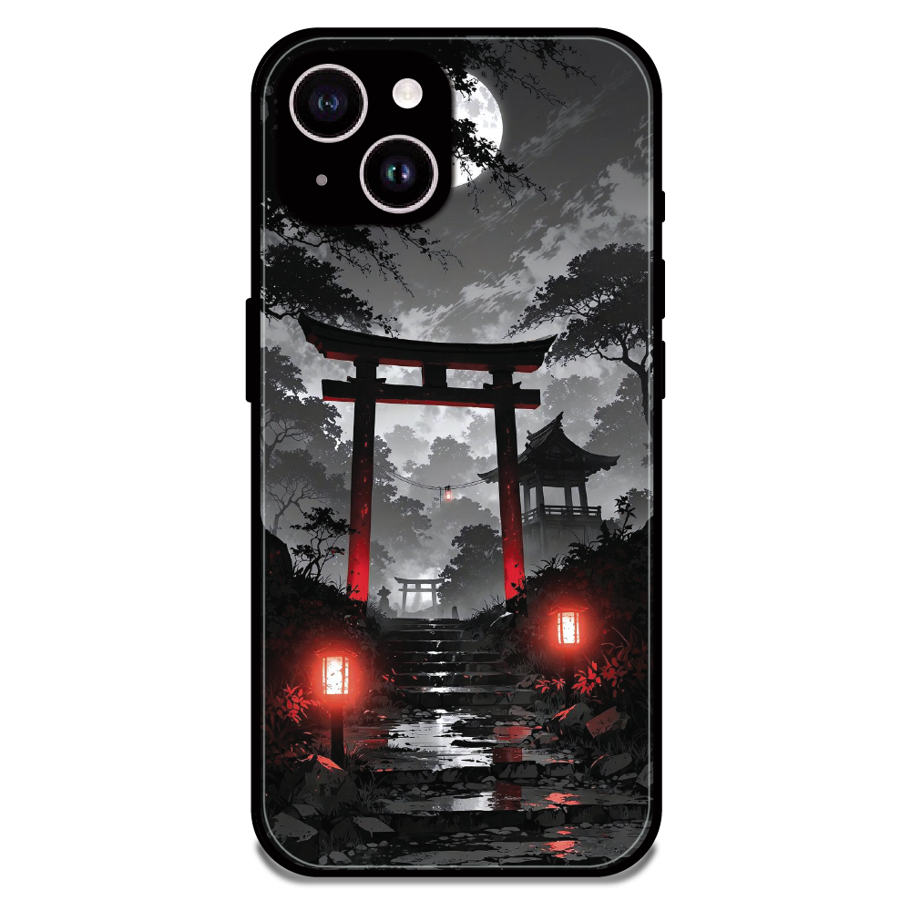 Midnight Torii Forest - Glossy Metal Silicone Case For Apple iPhone 14